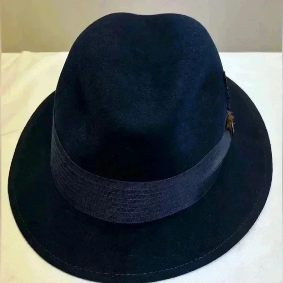 GOORIN BROS. Authentic Men’s Wool Fedora Hat Color Blue Size Medium - Picture 2 of 7